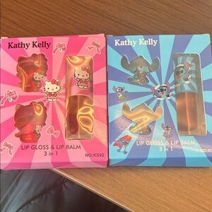 Kathy Kelly Lip Gloss & Lip Balm Set LiLo & Stitch Hello Kitty